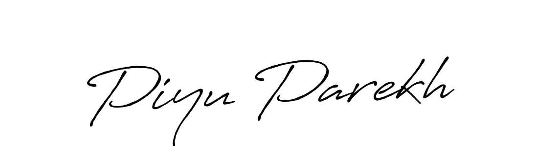 How to make Piyu Parekh signature? Antro_Vectra_Bolder is a professional autograph style. Create handwritten signature for Piyu Parekh name. Piyu Parekh signature style 7 images and pictures png