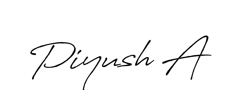 Use a signature maker to create a handwritten signature online. With this signature software, you can design (Antro_Vectra_Bolder) your own signature for name Piyush A. Piyush A signature style 7 images and pictures png