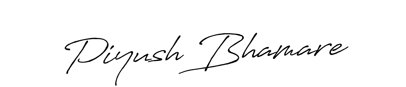 How to make Piyush Bhamare name signature. Use Antro_Vectra_Bolder style for creating short signs online. This is the latest handwritten sign. Piyush Bhamare signature style 7 images and pictures png