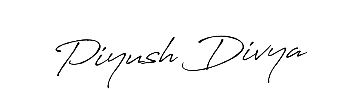 Also You can easily find your signature by using the search form. We will create Piyush Divya name handwritten signature images for you free of cost using Antro_Vectra_Bolder sign style. Piyush Divya signature style 7 images and pictures png