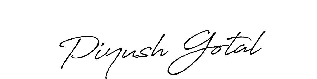 Make a beautiful signature design for name Piyush Gotal. With this signature (Antro_Vectra_Bolder) style, you can create a handwritten signature for free. Piyush Gotal signature style 7 images and pictures png