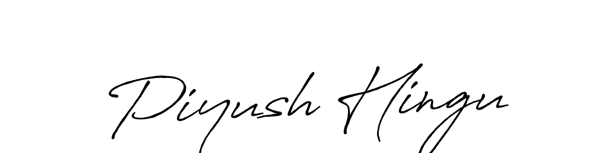 Make a beautiful signature design for name Piyush Hingu. With this signature (Antro_Vectra_Bolder) style, you can create a handwritten signature for free. Piyush Hingu signature style 7 images and pictures png