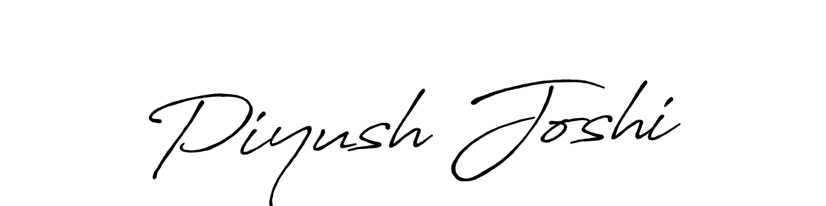 How to make Piyush Joshi name signature. Use Antro_Vectra_Bolder style for creating short signs online. This is the latest handwritten sign. Piyush Joshi signature style 7 images and pictures png