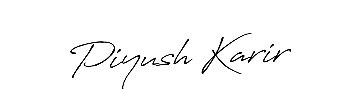 Design your own signature with our free online signature maker. With this signature software, you can create a handwritten (Antro_Vectra_Bolder) signature for name Piyush Karir. Piyush Karir signature style 7 images and pictures png