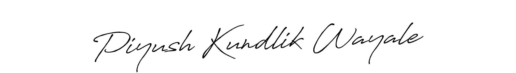 How to make Piyush Kundlik Wayale name signature. Use Antro_Vectra_Bolder style for creating short signs online. This is the latest handwritten sign. Piyush Kundlik Wayale signature style 7 images and pictures png