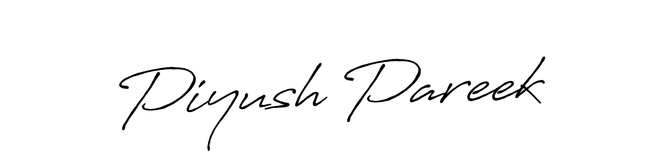 How to make Piyush Pareek signature? Antro_Vectra_Bolder is a professional autograph style. Create handwritten signature for Piyush Pareek name. Piyush Pareek signature style 7 images and pictures png
