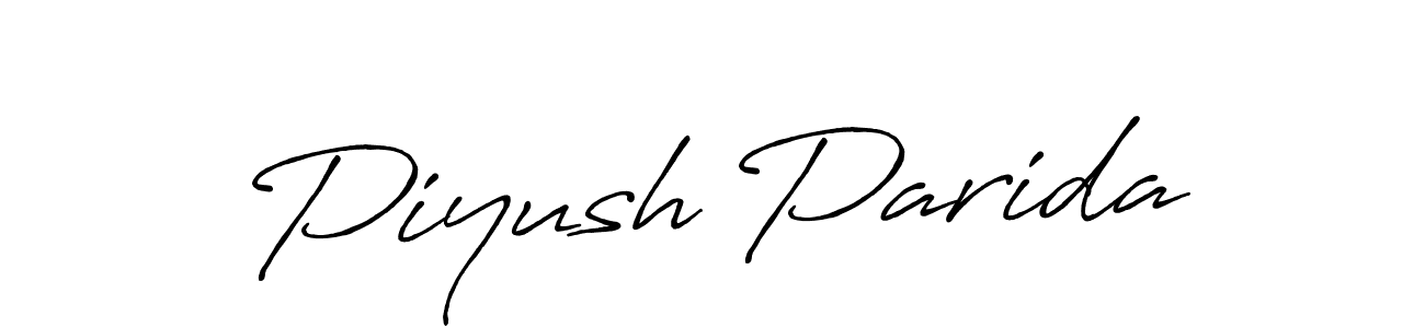 Create a beautiful signature design for name Piyush Parida. With this signature (Antro_Vectra_Bolder) fonts, you can make a handwritten signature for free. Piyush Parida signature style 7 images and pictures png