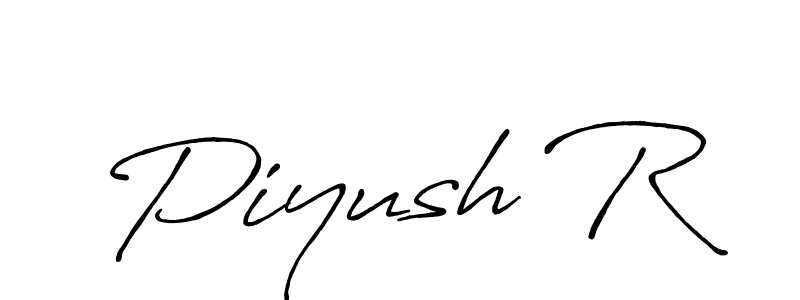 Use a signature maker to create a handwritten signature online. With this signature software, you can design (Antro_Vectra_Bolder) your own signature for name Piyush R. Piyush R signature style 7 images and pictures png