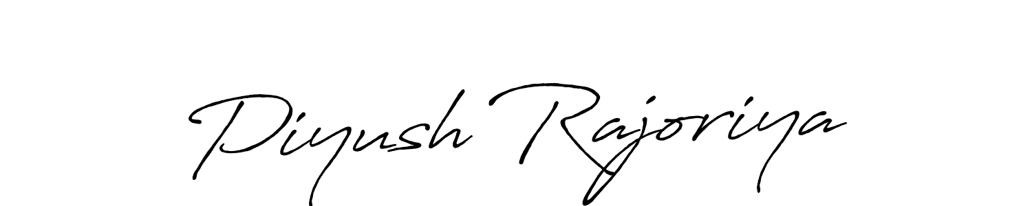 Make a beautiful signature design for name Piyush Rajoriya. With this signature (Antro_Vectra_Bolder) style, you can create a handwritten signature for free. Piyush Rajoriya signature style 7 images and pictures png