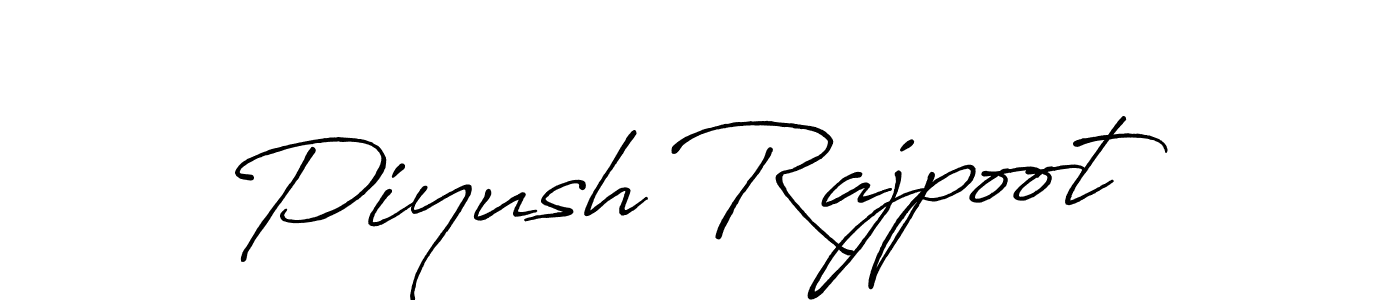 How to make Piyush Rajpoot name signature. Use Antro_Vectra_Bolder style for creating short signs online. This is the latest handwritten sign. Piyush Rajpoot signature style 7 images and pictures png