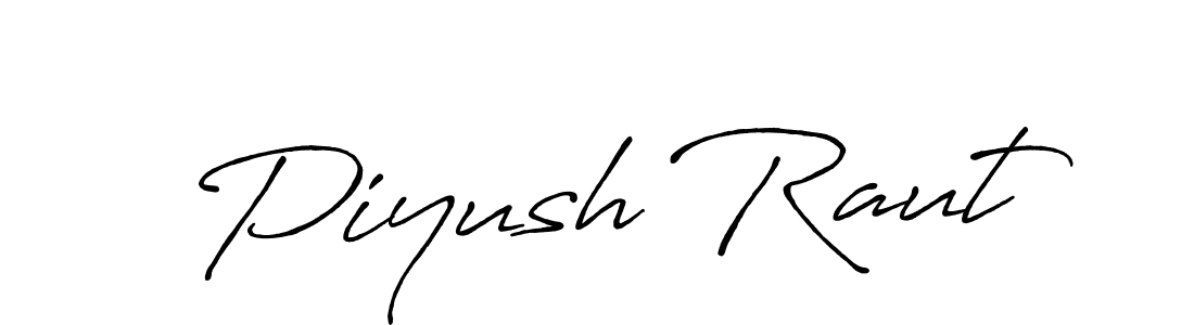 How to make Piyush Raut name signature. Use Antro_Vectra_Bolder style for creating short signs online. This is the latest handwritten sign. Piyush Raut signature style 7 images and pictures png