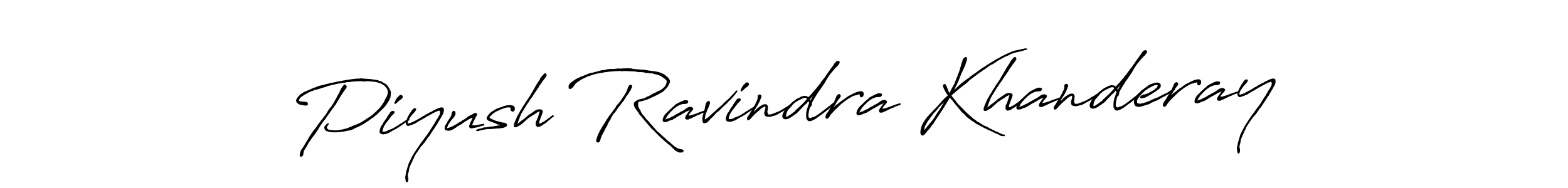 Create a beautiful signature design for name Piyush Ravindra Khanderay. With this signature (Antro_Vectra_Bolder) fonts, you can make a handwritten signature for free. Piyush Ravindra Khanderay signature style 7 images and pictures png
