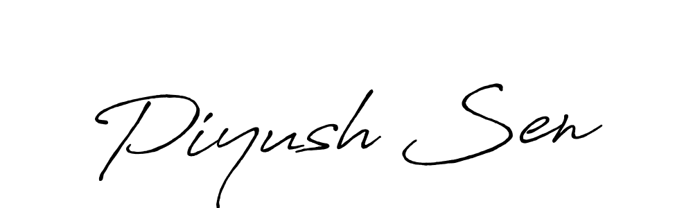 Piyush Sen stylish signature style. Best Handwritten Sign (Antro_Vectra_Bolder) for my name. Handwritten Signature Collection Ideas for my name Piyush Sen. Piyush Sen signature style 7 images and pictures png