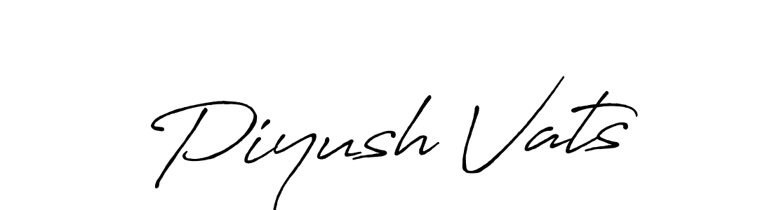 How to make Piyush Vats name signature. Use Antro_Vectra_Bolder style for creating short signs online. This is the latest handwritten sign. Piyush Vats signature style 7 images and pictures png