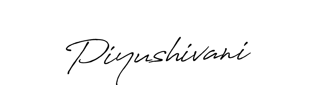 How to make Piyushivani name signature. Use Antro_Vectra_Bolder style for creating short signs online. This is the latest handwritten sign. Piyushivani signature style 7 images and pictures png