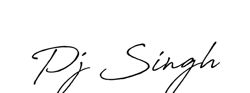 Create a beautiful signature design for name Pj Singh. With this signature (Antro_Vectra_Bolder) fonts, you can make a handwritten signature for free. Pj Singh signature style 7 images and pictures png