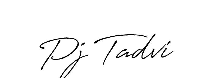 Design your own signature with our free online signature maker. With this signature software, you can create a handwritten (Antro_Vectra_Bolder) signature for name Pj Tadvi. Pj Tadvi signature style 7 images and pictures png
