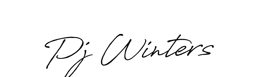 How to make Pj Winters name signature. Use Antro_Vectra_Bolder style for creating short signs online. This is the latest handwritten sign. Pj Winters signature style 7 images and pictures png