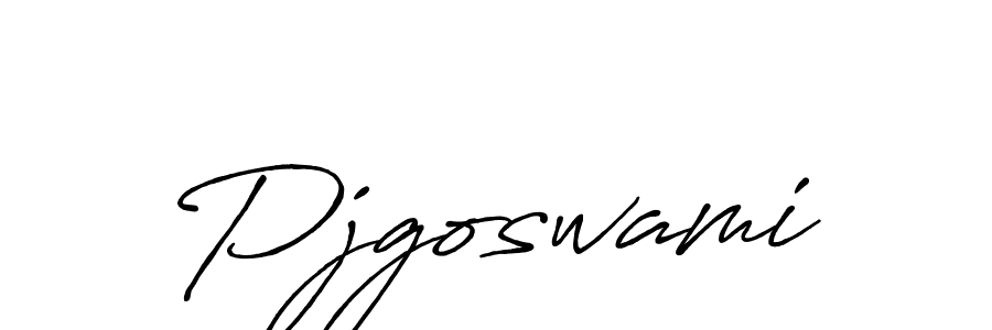 Make a beautiful signature design for name Pjgoswami. With this signature (Antro_Vectra_Bolder) style, you can create a handwritten signature for free. Pjgoswami signature style 7 images and pictures png