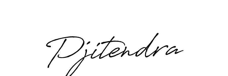 How to make Pjitendra name signature. Use Antro_Vectra_Bolder style for creating short signs online. This is the latest handwritten sign. Pjitendra signature style 7 images and pictures png