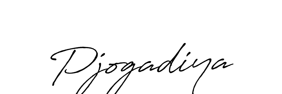 How to make Pjogadiya name signature. Use Antro_Vectra_Bolder style for creating short signs online. This is the latest handwritten sign. Pjogadiya signature style 7 images and pictures png