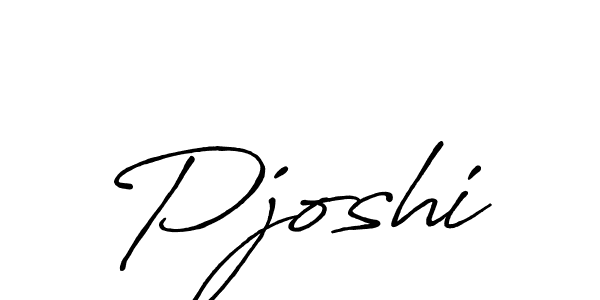 Use a signature maker to create a handwritten signature online. With this signature software, you can design (Antro_Vectra_Bolder) your own signature for name Pjoshi. Pjoshi signature style 7 images and pictures png