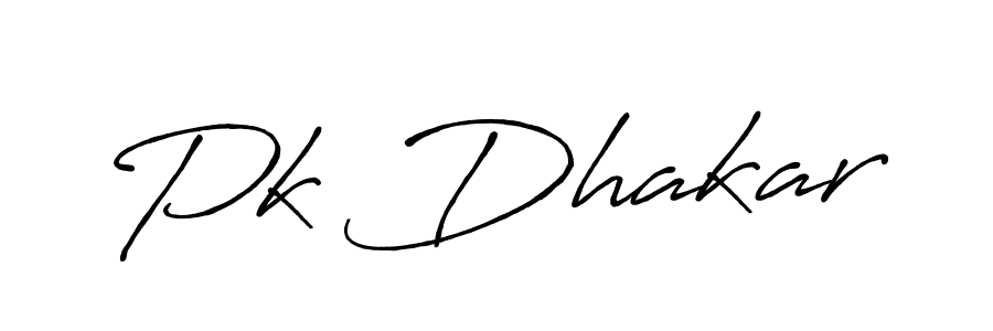 Make a beautiful signature design for name Pk Dhakar. With this signature (Antro_Vectra_Bolder) style, you can create a handwritten signature for free. Pk Dhakar signature style 7 images and pictures png