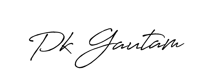 Create a beautiful signature design for name Pk Gautam. With this signature (Antro_Vectra_Bolder) fonts, you can make a handwritten signature for free. Pk Gautam signature style 7 images and pictures png