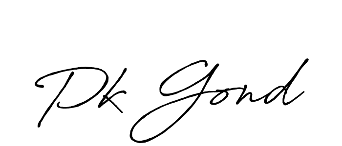 Make a beautiful signature design for name Pk Gond. With this signature (Antro_Vectra_Bolder) style, you can create a handwritten signature for free. Pk Gond signature style 7 images and pictures png