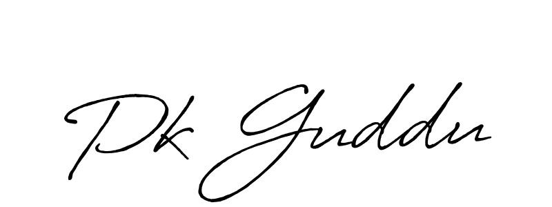 How to make Pk Guddu name signature. Use Antro_Vectra_Bolder style for creating short signs online. This is the latest handwritten sign. Pk Guddu signature style 7 images and pictures png