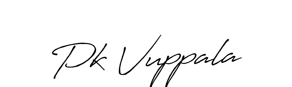 Antro_Vectra_Bolder is a professional signature style that is perfect for those who want to add a touch of class to their signature. It is also a great choice for those who want to make their signature more unique. Get Pk Vuppala name to fancy signature for free. Pk Vuppala signature style 7 images and pictures png