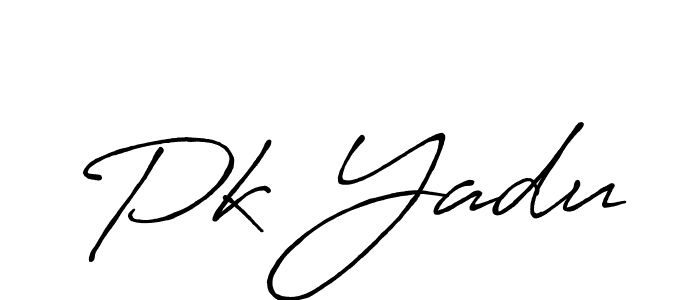 How to make Pk Yadu signature? Antro_Vectra_Bolder is a professional autograph style. Create handwritten signature for Pk Yadu name. Pk Yadu signature style 7 images and pictures png