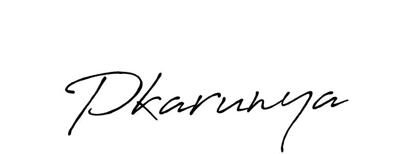 Pkarunya stylish signature style. Best Handwritten Sign (Antro_Vectra_Bolder) for my name. Handwritten Signature Collection Ideas for my name Pkarunya. Pkarunya signature style 7 images and pictures png