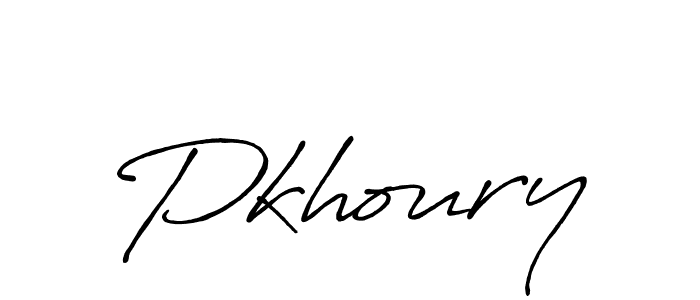 Use a signature maker to create a handwritten signature online. With this signature software, you can design (Antro_Vectra_Bolder) your own signature for name Pkhoury. Pkhoury signature style 7 images and pictures png