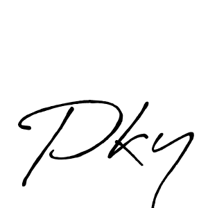 Pky stylish signature style. Best Handwritten Sign (Antro_Vectra_Bolder) for my name. Handwritten Signature Collection Ideas for my name Pky. Pky signature style 7 images and pictures png