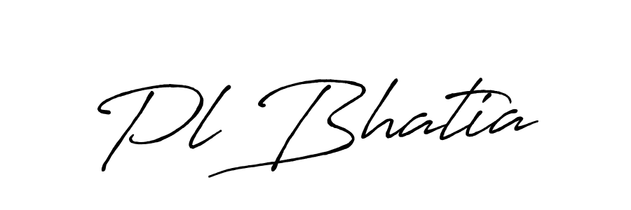 Antro_Vectra_Bolder is a professional signature style that is perfect for those who want to add a touch of class to their signature. It is also a great choice for those who want to make their signature more unique. Get Pl Bhatia name to fancy signature for free. Pl Bhatia signature style 7 images and pictures png