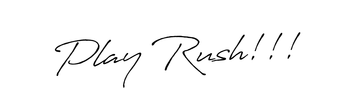 Design your own signature with our free online signature maker. With this signature software, you can create a handwritten (Antro_Vectra_Bolder) signature for name Play Rush!!!. Play Rush!!! signature style 7 images and pictures png
