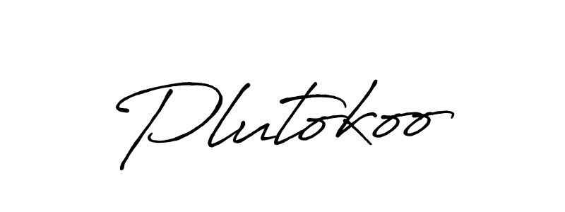Make a beautiful signature design for name Plutokoo. With this signature (Antro_Vectra_Bolder) style, you can create a handwritten signature for free. Plutokoo signature style 7 images and pictures png