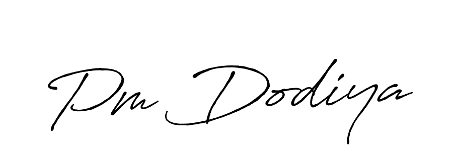 How to make Pm Dodiya signature? Antro_Vectra_Bolder is a professional autograph style. Create handwritten signature for Pm Dodiya name. Pm Dodiya signature style 7 images and pictures png