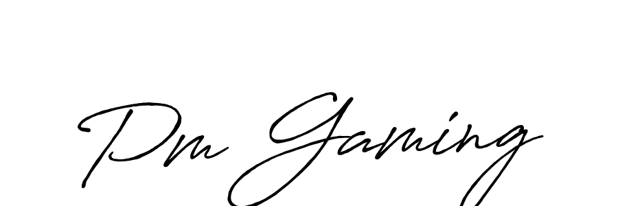 Make a beautiful signature design for name Pm Gaming. With this signature (Antro_Vectra_Bolder) style, you can create a handwritten signature for free. Pm Gaming signature style 7 images and pictures png