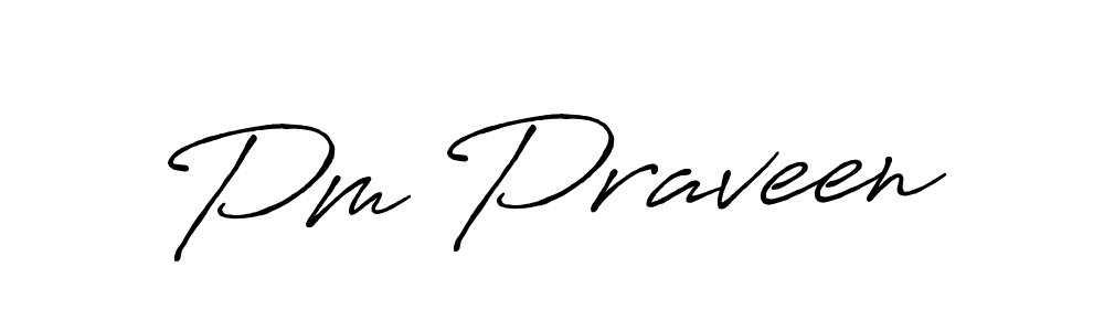 Pm Praveen stylish signature style. Best Handwritten Sign (Antro_Vectra_Bolder) for my name. Handwritten Signature Collection Ideas for my name Pm Praveen. Pm Praveen signature style 7 images and pictures png