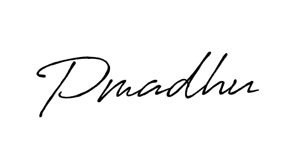 Use a signature maker to create a handwritten signature online. With this signature software, you can design (Antro_Vectra_Bolder) your own signature for name Pmadhu. Pmadhu signature style 7 images and pictures png