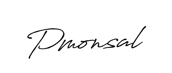 Make a beautiful signature design for name Pmonsal. With this signature (Antro_Vectra_Bolder) style, you can create a handwritten signature for free. Pmonsal signature style 7 images and pictures png