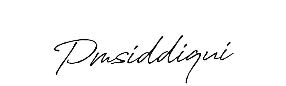 How to make Pmsiddiqui name signature. Use Antro_Vectra_Bolder style for creating short signs online. This is the latest handwritten sign. Pmsiddiqui signature style 7 images and pictures png