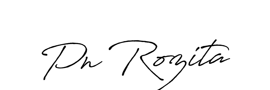 The best way (Antro_Vectra_Bolder) to make a short signature is to pick only two or three words in your name. The name Pn Rozita include a total of six letters. For converting this name. Pn Rozita signature style 7 images and pictures png