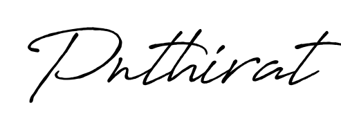 A sleek calligraphic signature for name Pnthirat utilizing Antro_Vectra_Bolder styling. Great for adding personal signatures to photos and art. Pnthirat signature style 7 images and pictures png