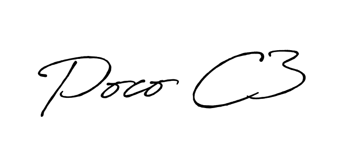 Use a signature maker to create a handwritten signature online. With this signature software, you can design (Antro_Vectra_Bolder) your own signature for name Poco C3. Poco C3 signature style 7 images and pictures png