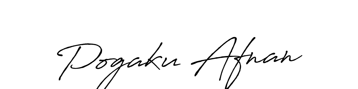 How to make Pogaku Afnan name signature. Use Antro_Vectra_Bolder style for creating short signs online. This is the latest handwritten sign. Pogaku Afnan signature style 7 images and pictures png