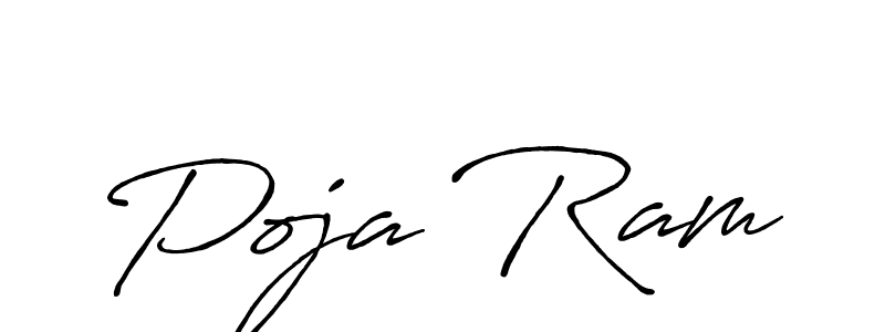 Create a beautiful signature design for name Poja Ram. With this signature (Antro_Vectra_Bolder) fonts, you can make a handwritten signature for free. Poja Ram signature style 7 images and pictures png