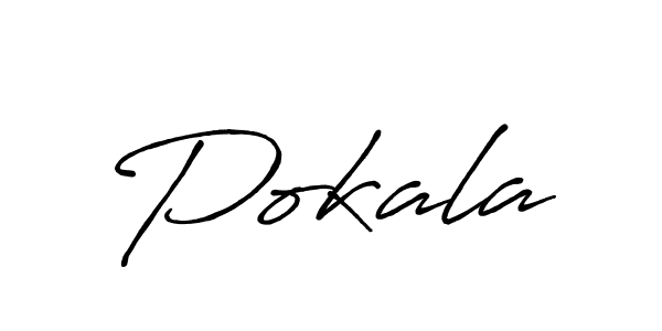 How to make Pokala name signature. Use Antro_Vectra_Bolder style for creating short signs online. This is the latest handwritten sign. Pokala signature style 7 images and pictures png